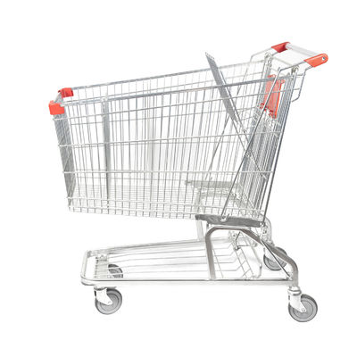Q195 Steel German Supermarket รถเข็นตะกร้าโลหะตาข่ายสังกะสี