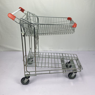 ซื้อ โกดังซุปเปอร์มาร์เก็ตพับได้เหล็ก Q195 รถเข็นสองชั้น online manufacture