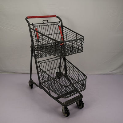 ซื้อ รถเข็นซุปเปอร์มาร์เก็ตน้ำหนักเบาสามตะกร้า 80L สไตล์อเมริกัน online manufacture