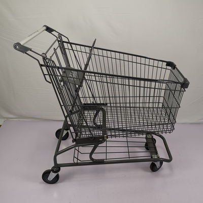 ซื้อ รถเข็นช็อปปิ้งโลหะสีเทา 150 ลิตร รถเข็นเหล็กเคลือบผงสังกะสี online manufacture