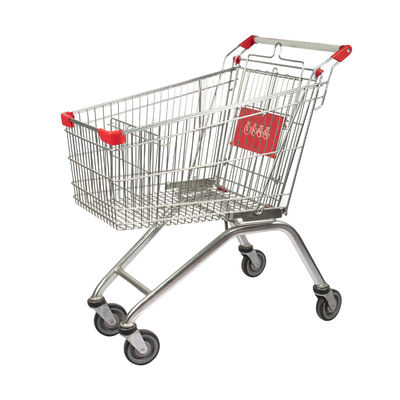 ซื้อ รถเข็นช็อปปิ้งเหล็กสังกะสีคาร์บอน Q195 สไตล์ยุโรป 80 ลิตร online manufacture