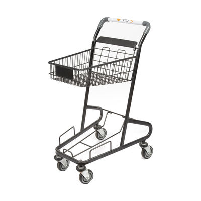 ซื้อ รถเข็นตะกร้าช้อปปิ้งสองชั้น 45L ตะกร้าซูเปอร์มาร์เก็ต รถเข็นของชำโลหะ online manufacture