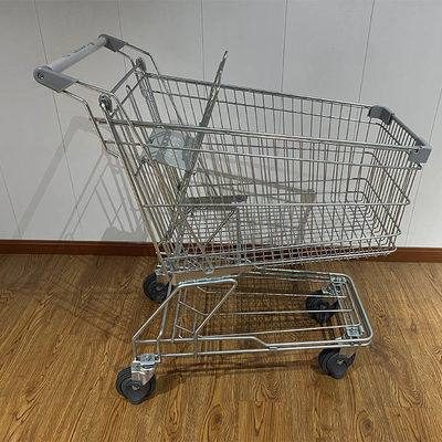 ซื้อ 150L Store storage Chromed Asian Markte Supermarket Shopping Trolley
 online manufacture