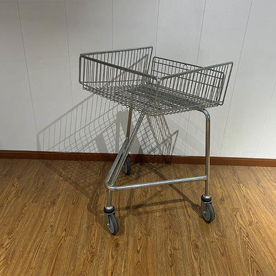 ซื้อ Shallow Shopping Trolley For Disabled  With Escalator Wheels Push Along Steel Shopping Cart online manufacture